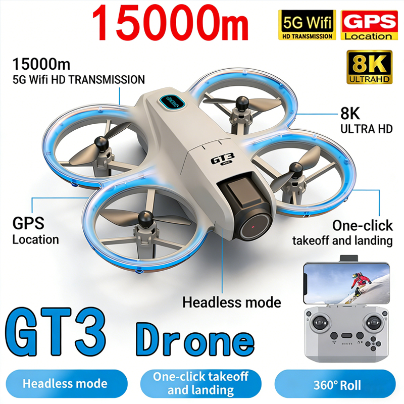 New GT3 MAX Drone 8K HD Aerial - Drone Kit Tricopter recension och pris