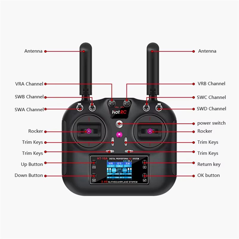 HOTRC HT-10A 2.4Ghz 10CH Remot - Drone Kit Beginner recension och pris