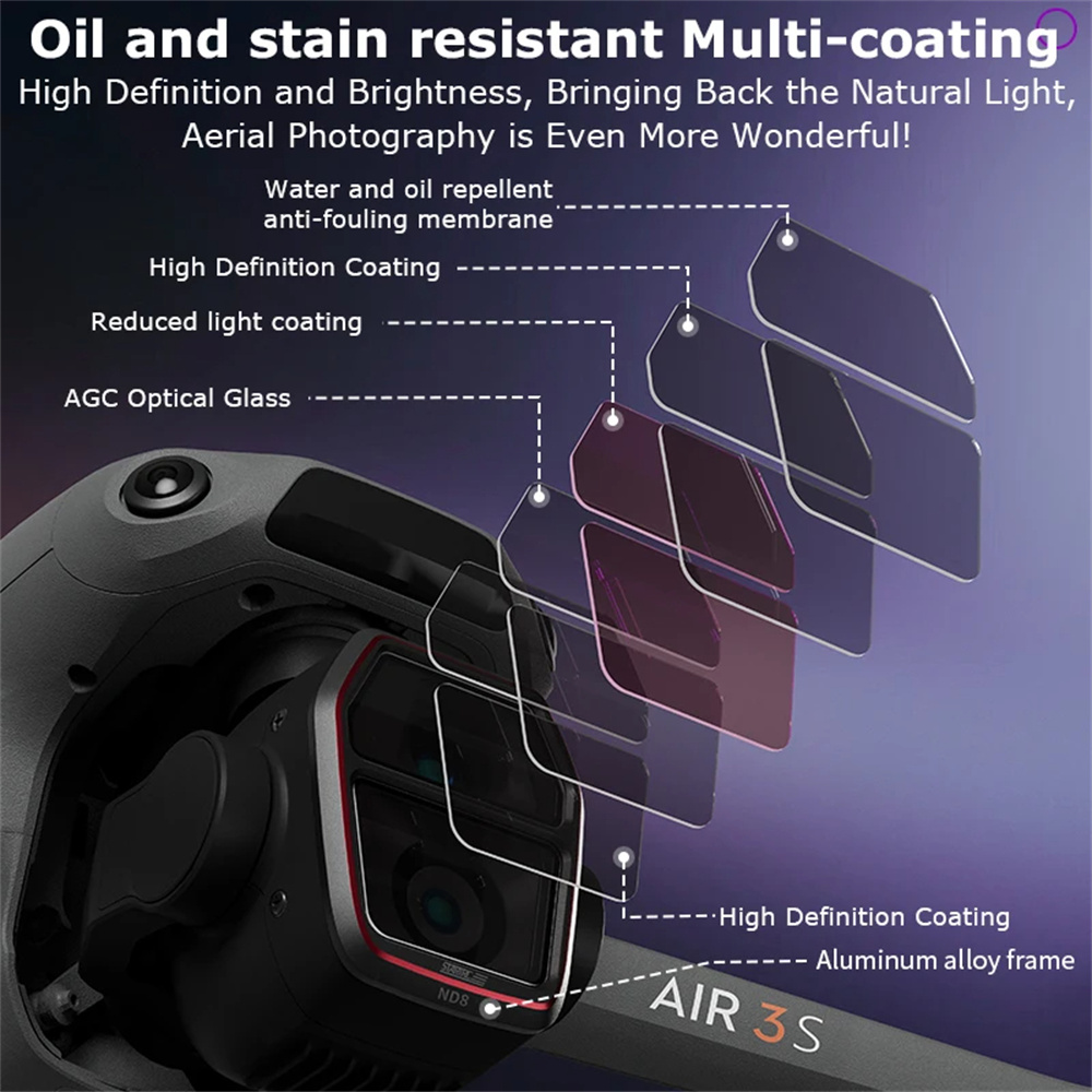For DJI Air 3S Camera Lens Fil - Drone Kit Waterproof recension och pris