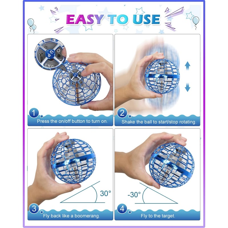 Magic Flying Orb Ball with Lig - Drone Kit Tricopter recension och pris