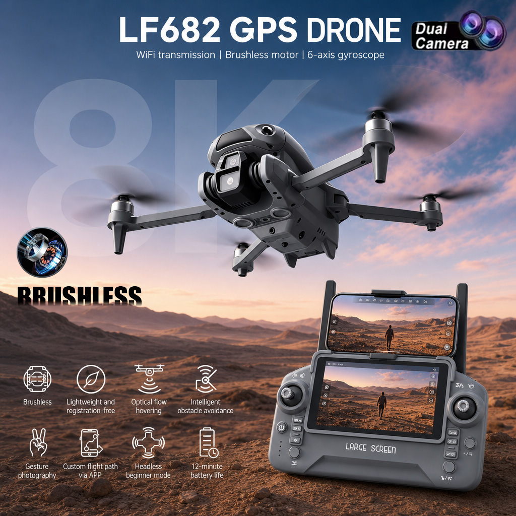 New LF682 Drone 8K Dual Camera - Drone Kit Professional recension och pris